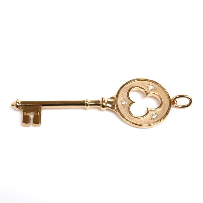 Tiffany & Co Pink Gold Clover Key Diamond Pendant