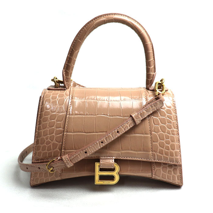 Balenciaga Hourglass Small Embossed 2Way Shoulder Bag