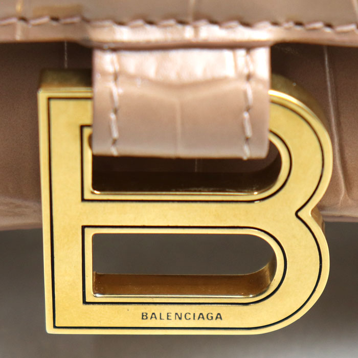 Balenciaga Hourglass Small Embossed 2Way Shoulder Bag