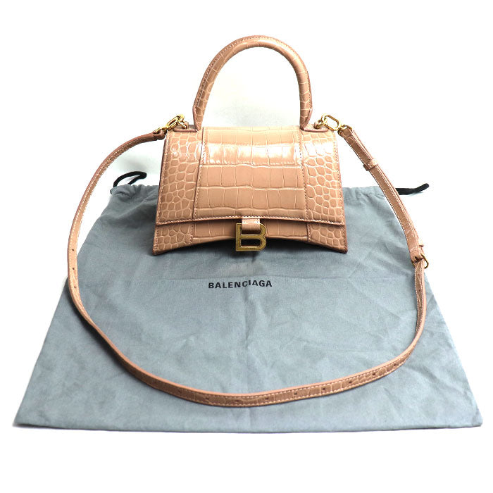 Balenciaga Hourglass Small Embossed 2Way Shoulder Bag