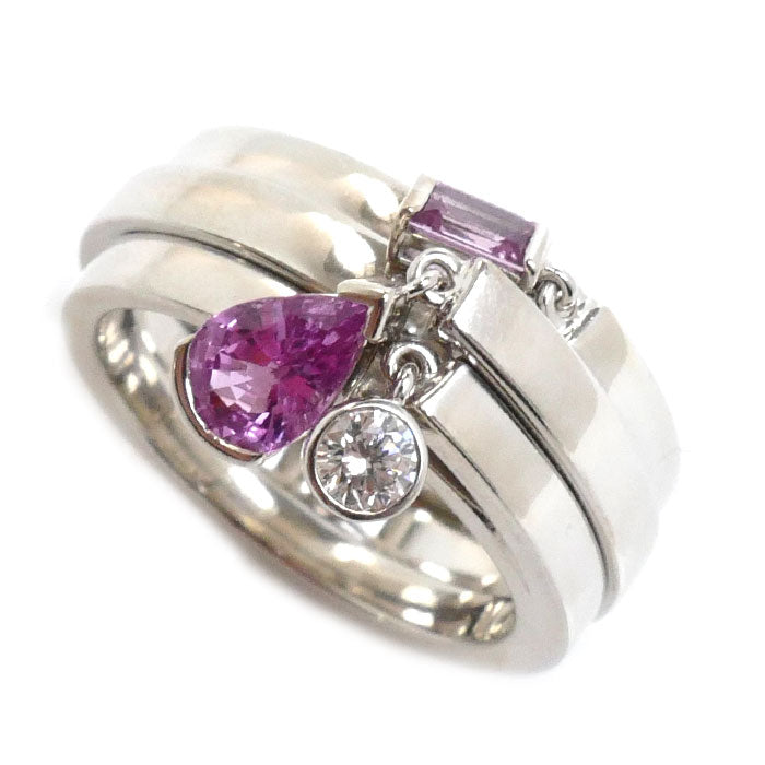 Chaumet White Gold Pink Sapphire Diamond Ring