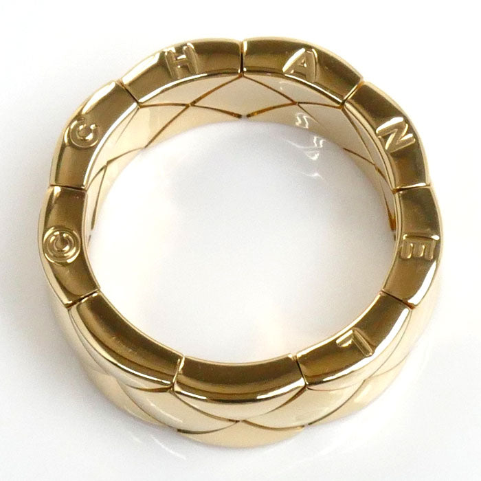 Chanel Yellow Gold Matelasse Ring Size 54