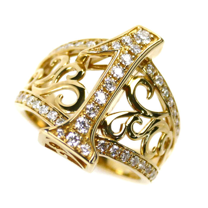 YUKIZAKI K18YG Yellow Gold Diamond Ring No.1