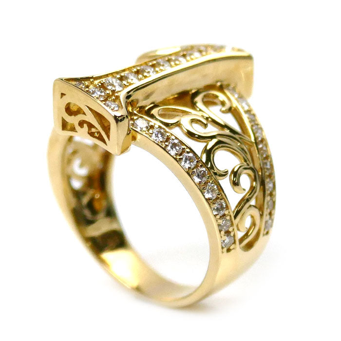 YUKIZAKI K18YG Yellow Gold Diamond Ring No.1