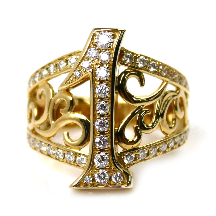 YUKIZAKI K18YG Yellow Gold Diamond Ring No.1