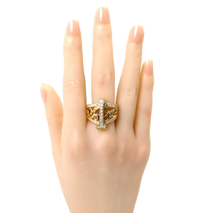 YUKIZAKI K18YG Yellow Gold Diamond Ring No.1