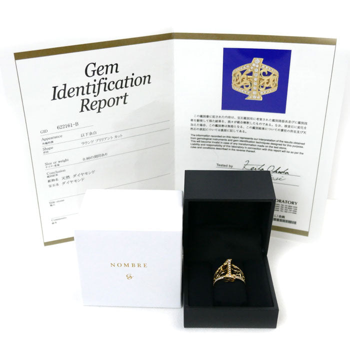 YUKIZAKI K18YG Yellow Gold Diamond Ring No.1