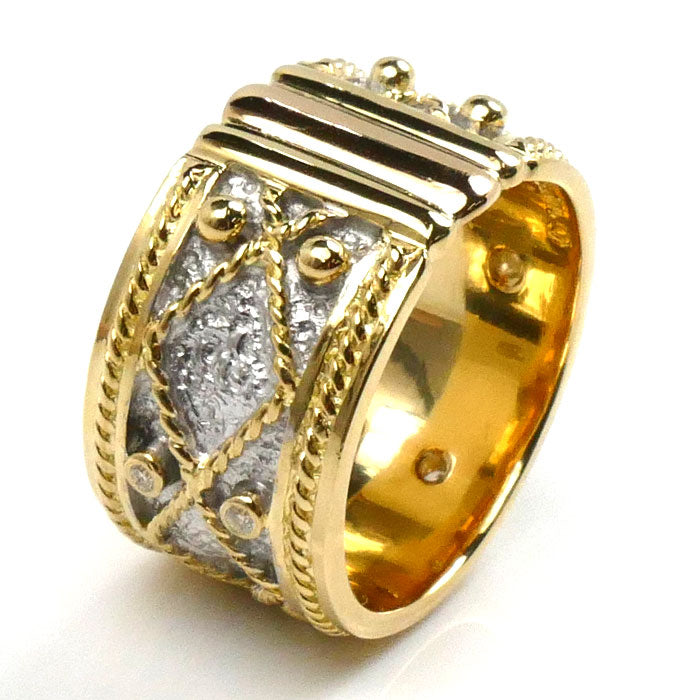 K18YG/WG Gold Diamond Ring 18