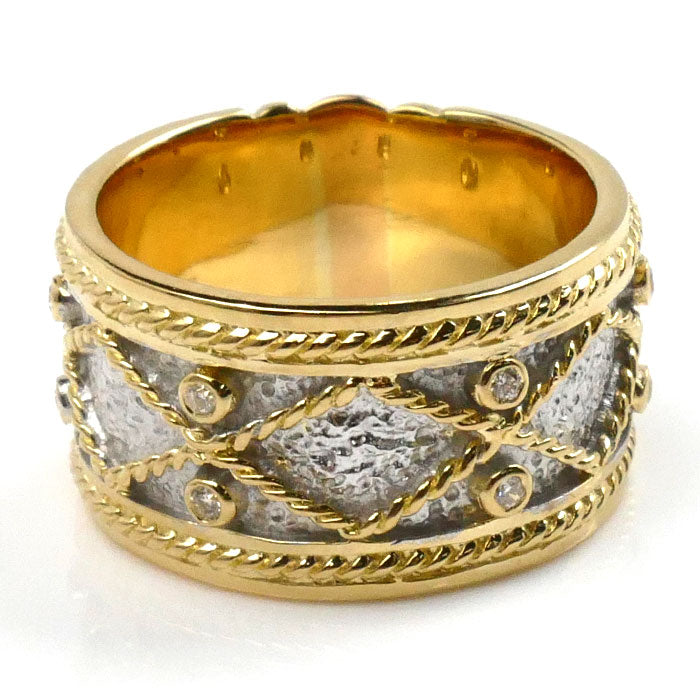 K18YG/WG Gold Diamond Ring 18