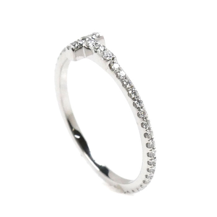 Tiffany & Co K18WG White Gold Diamond T Wire Full Circle Ring