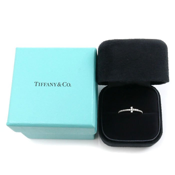 Tiffany & Co K18WG White Gold Diamond T Wire Full Circle Ring