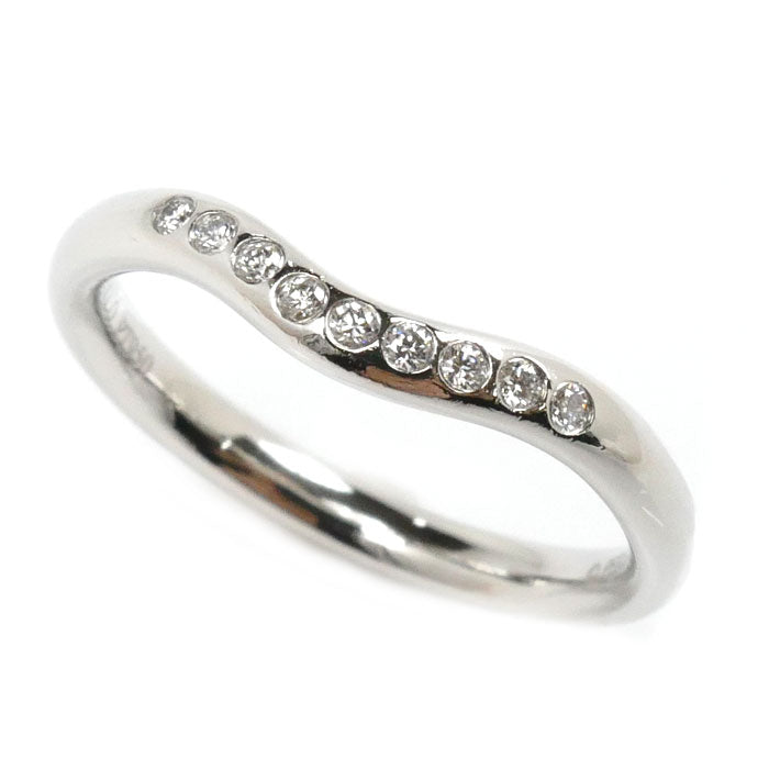 Tiffany & Co Platinum Diamond Curved Band Ring