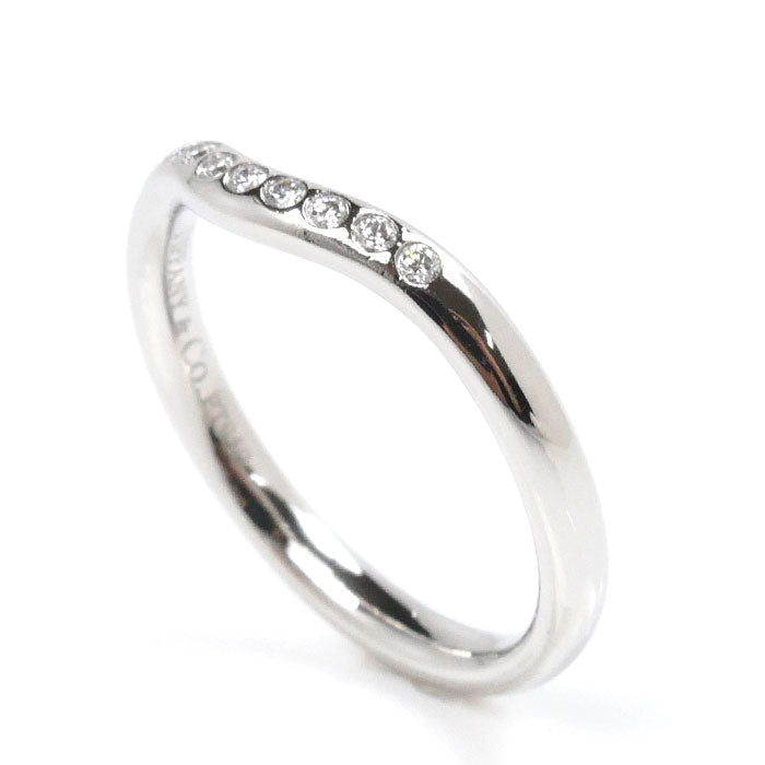 Tiffany & Co Platinum Diamond Curved Band Ring