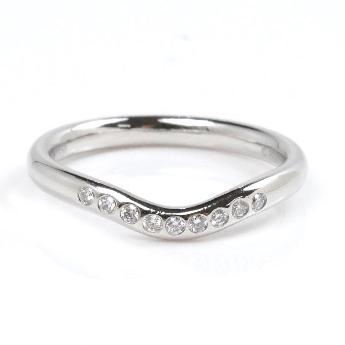 Tiffany & Co Platinum Diamond Curved Band Ring