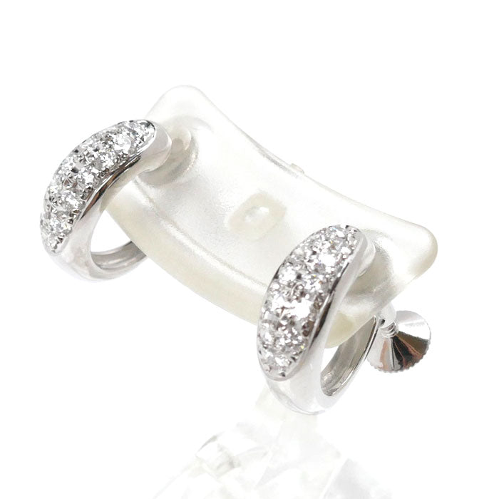 MIKIMOTO K18WG White Gold Diamond Earrings