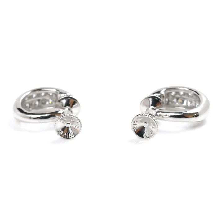 MIKIMOTO K18WG White Gold Diamond Earrings