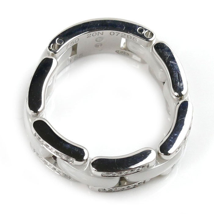 Chanel K18WG White Gold Ceramic Diamond Ring