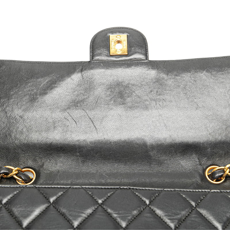 Chanel Matelasse Coco Mark Chain Shoulder Bag Black Lambskin