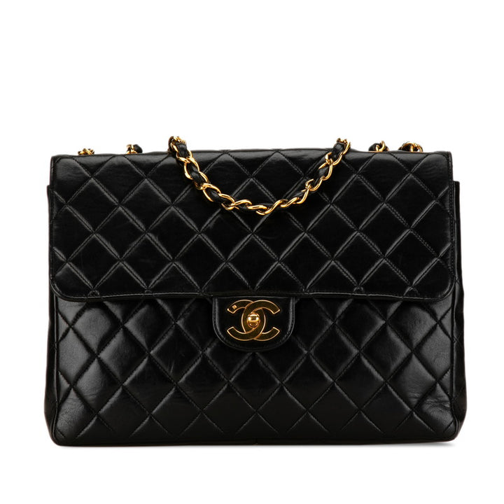 Chanel Matelasse 30 Coco Mark Chain Shoulder Bag Black Lambskin in Very Good Condition