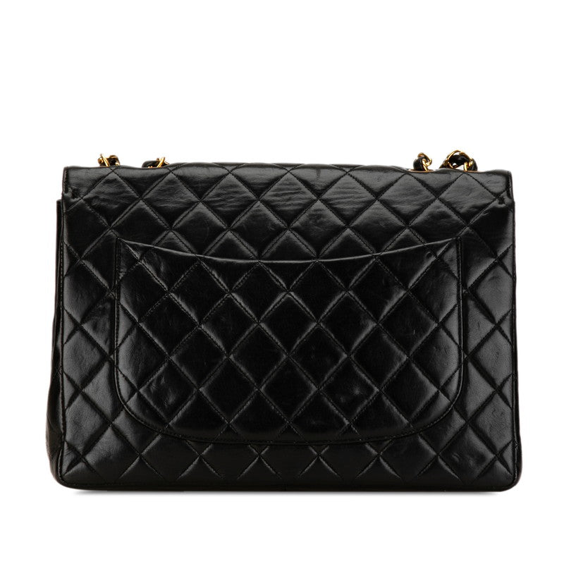 Chanel Matelasse Coco Mark Chain Shoulder Bag Black Lambskin