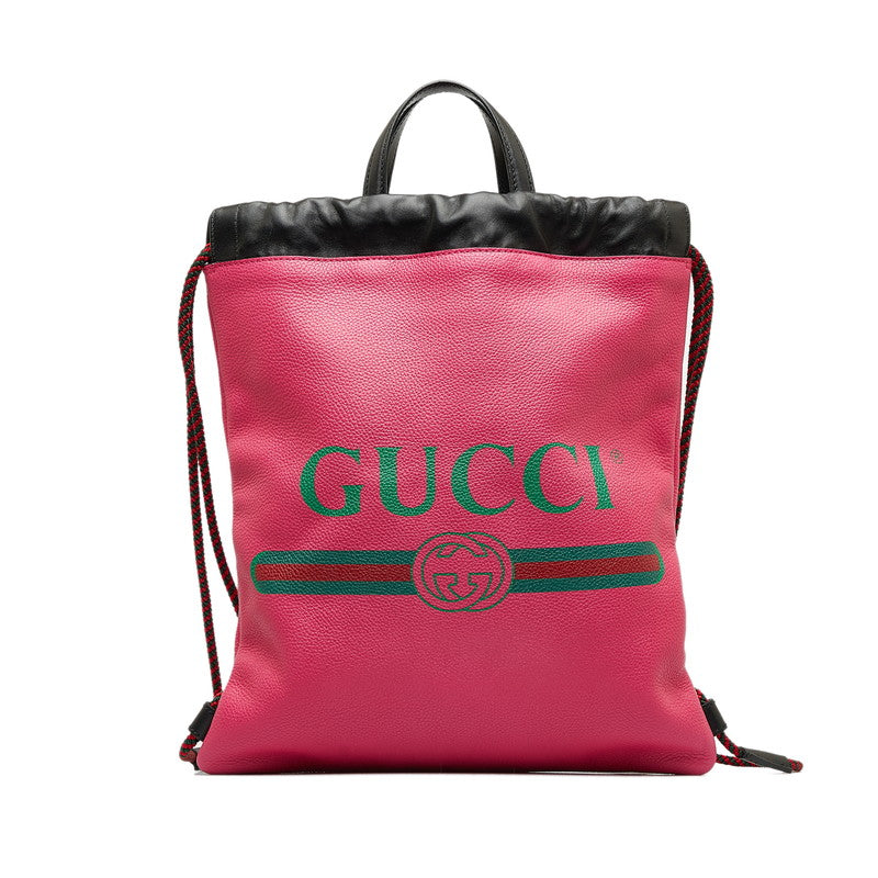 Gucci Leather Drawstring Backpack 523586 in Great Condition