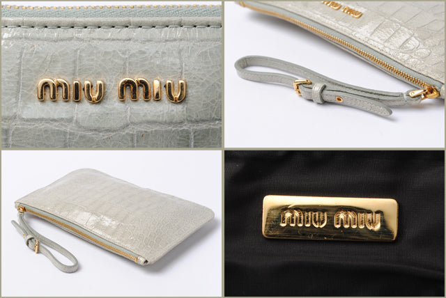 Miu Miu Leather Mini Clutch Bag/Flat Pouch