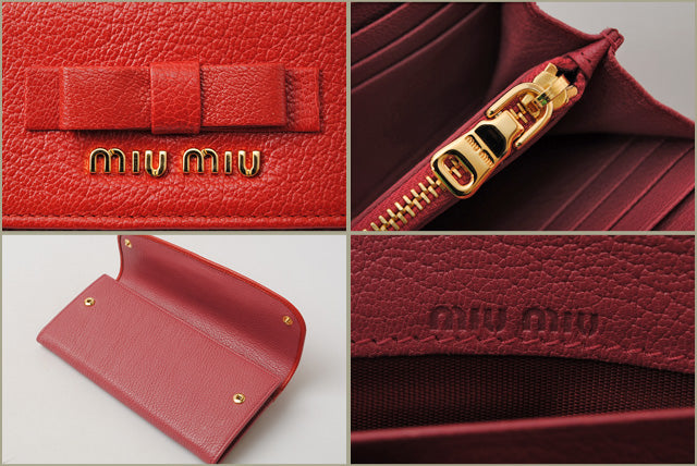 Miu Miu Leather Wallet with Pass Case 5M1109