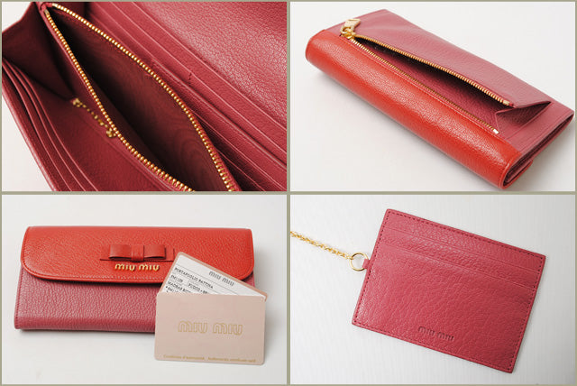 Miu Miu Leather Wallet with Pass Case 5M1109