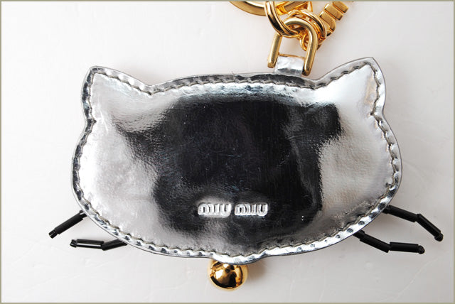 Miu Miu Rhinestone Cat Keyring 5ARH85