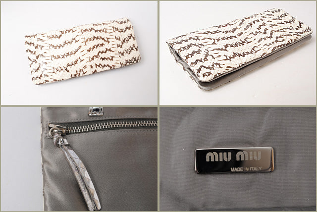 Miu Miu Python Leather 2-Way Shoulder/Clutch Bag