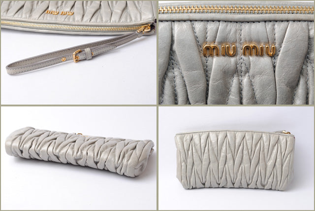 Miu Miu Matelassé Clutch Bag Pouch 5N1455 in Great Condition