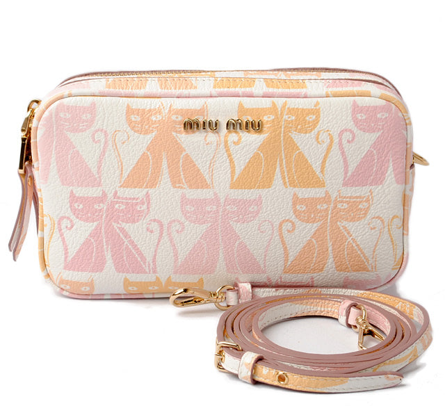 Miu Miu MADRAS CAT Light Pink 2way Shoulder/Clutch Bag in Pristine Condition