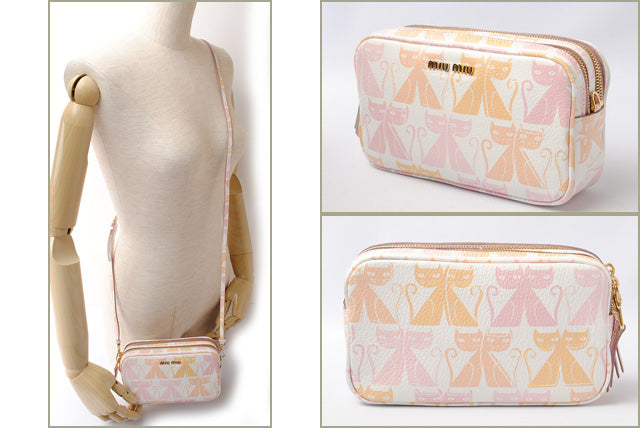 Miu Miu MADRAS CAT Light Pink 2way Shoulder/Clutch Bag