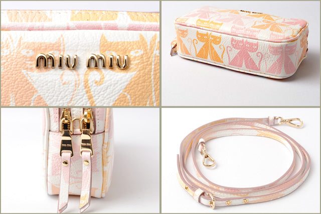 Miu Miu MADRAS CAT Light Pink 2way Shoulder/Clutch Bag