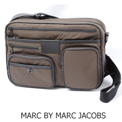 MARC BY MARC JACOBS Nylon Messenger Bag Dark Brown M401020 in Pristine Condition