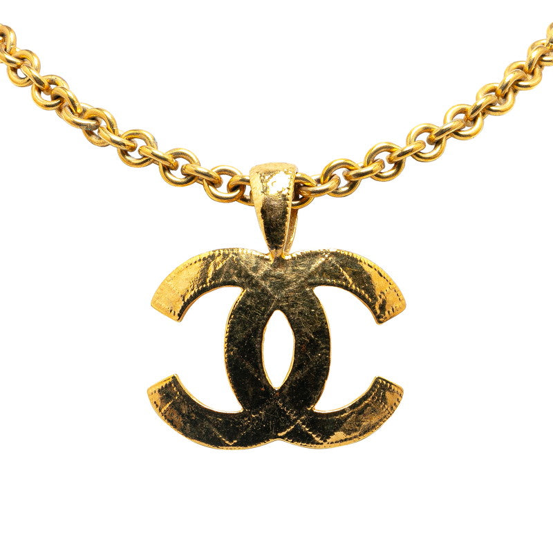 Chanel Vintage Matelasse Coco Mark Necklace Gold