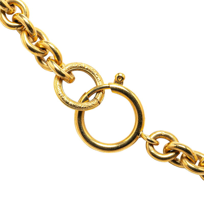 Chanel Vintage Matelasse Coco Mark Necklace Gold