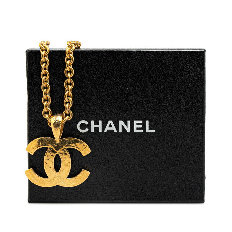 Chanel Vintage Matelasse Coco Mark Necklace Gold