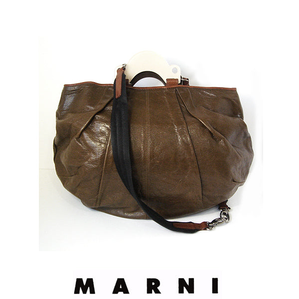 Marni Leather Balloon Bag MM Brown in Great Condition