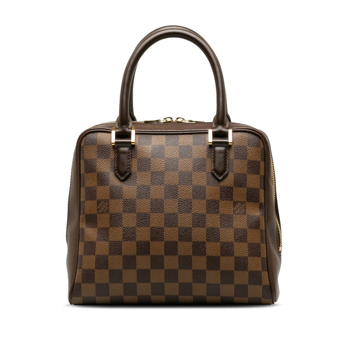 Louis Vuitton Damier Brera Handbag Brown PVC Leather