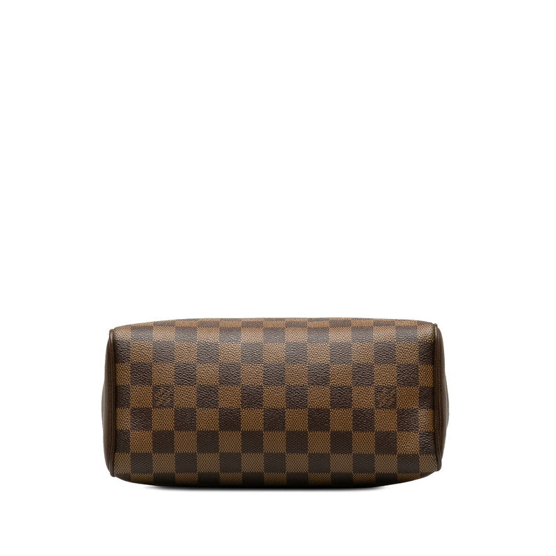 Louis Vuitton Damier Brera Handbag Brown PVC Leather