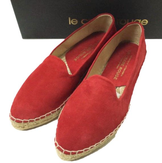 LE CRABE ROUGE Suede Espadrille Slip On Shoes