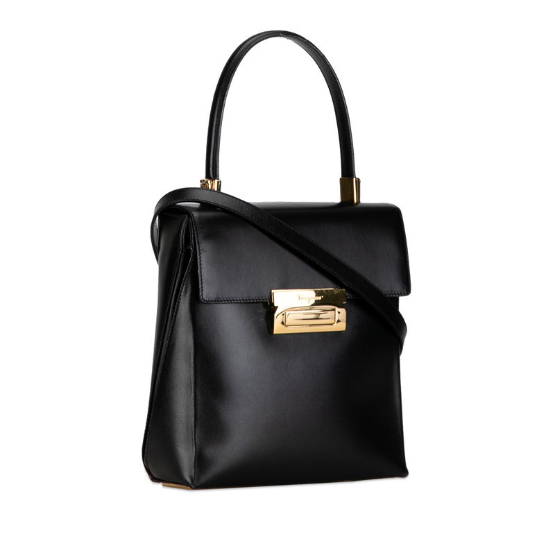 Salvatore Ferragamo Leather 2WAY Handbag Black