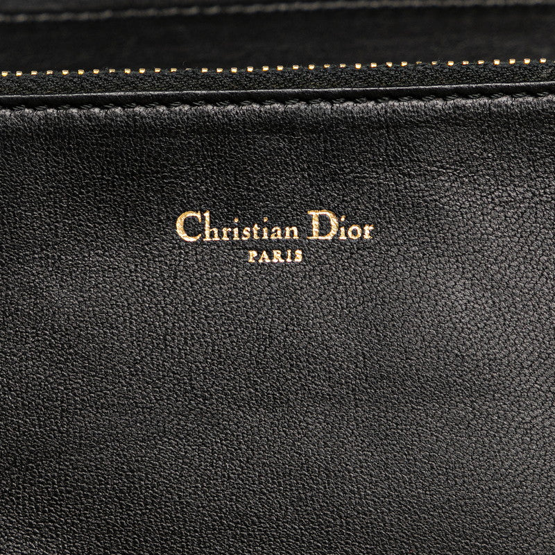 Dior Leather Cannage Round Zipper Long Wallet