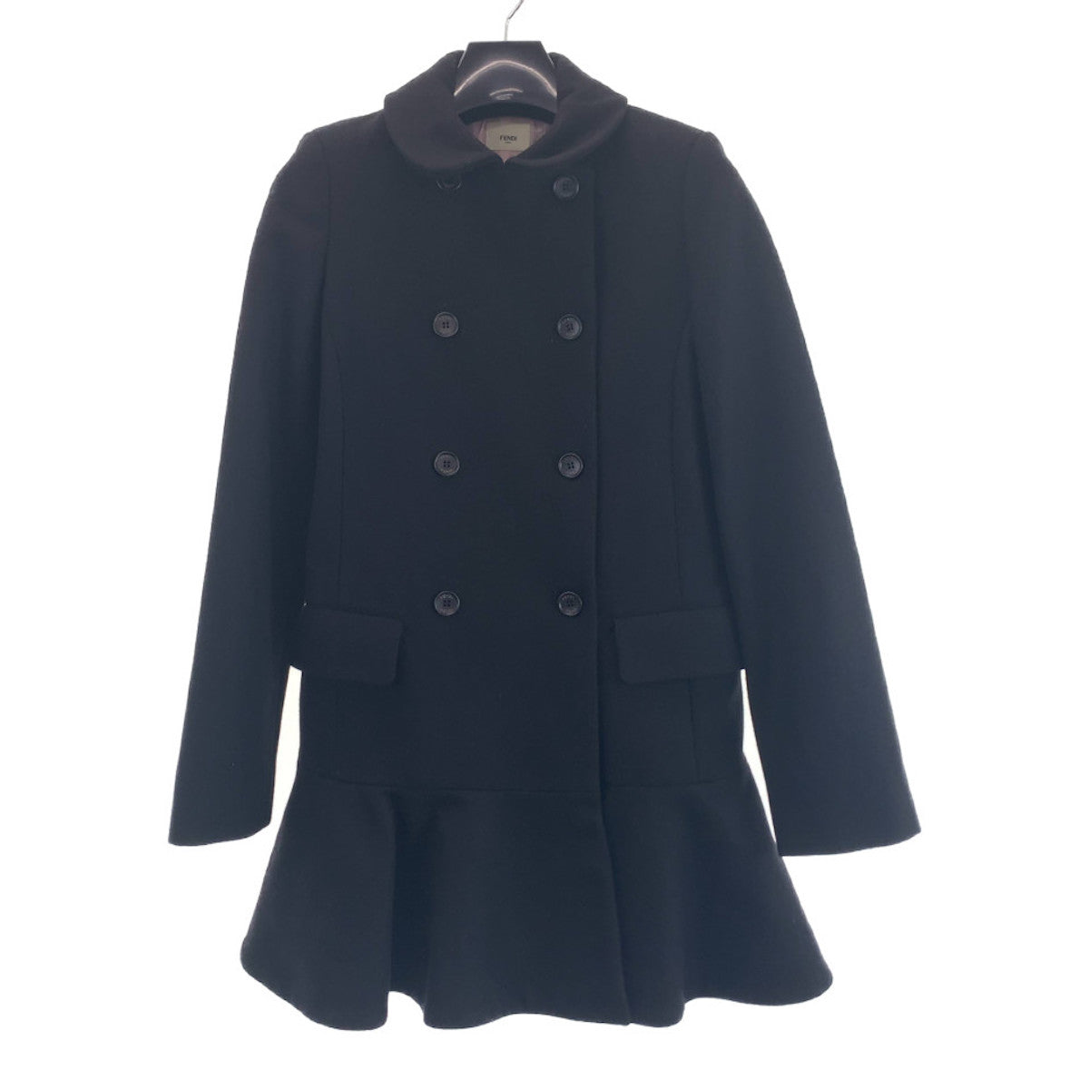 Fendi Wool Rayon Peacoat Frill Coat Kids