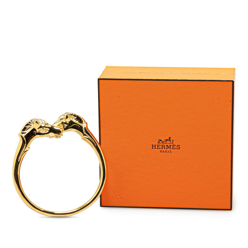 Hermes Cheval Horse Gold Plated Bangle