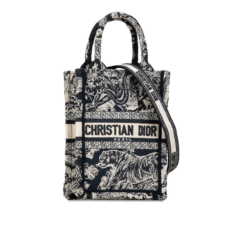 Dior Jacquard Reverse Toile de Jouy Embroidery Handbag