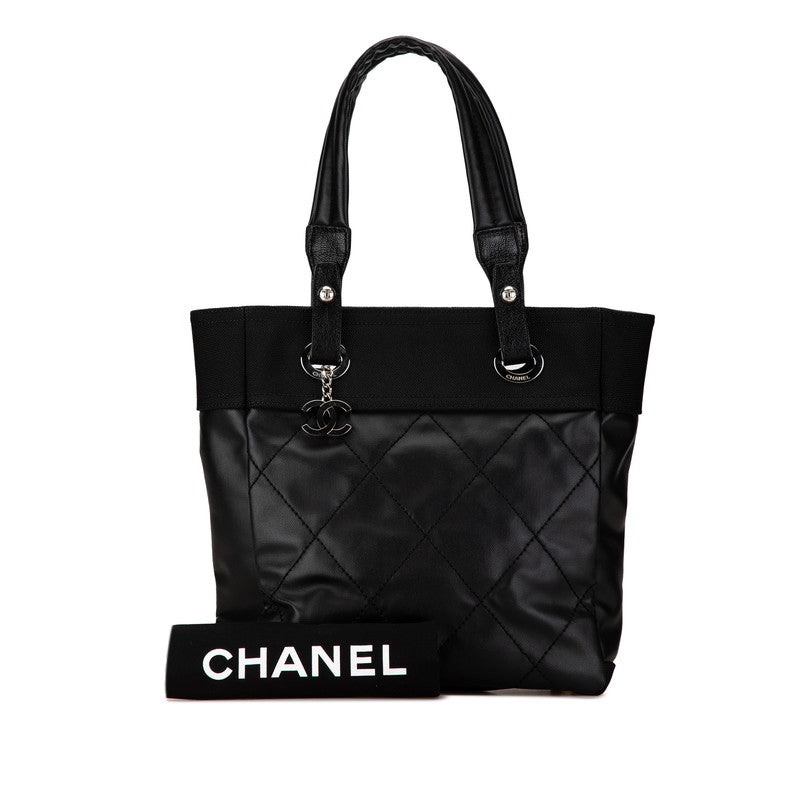 Chanel Paris Biarritz PM Tote Bag Leather Canvas A34208