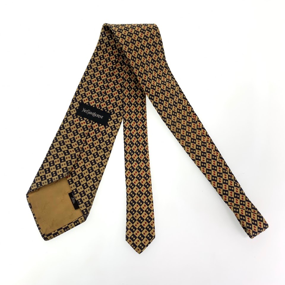 Yves Saint Laurent Silk 9cm Tie D-TK 8075 in Very Good Condition