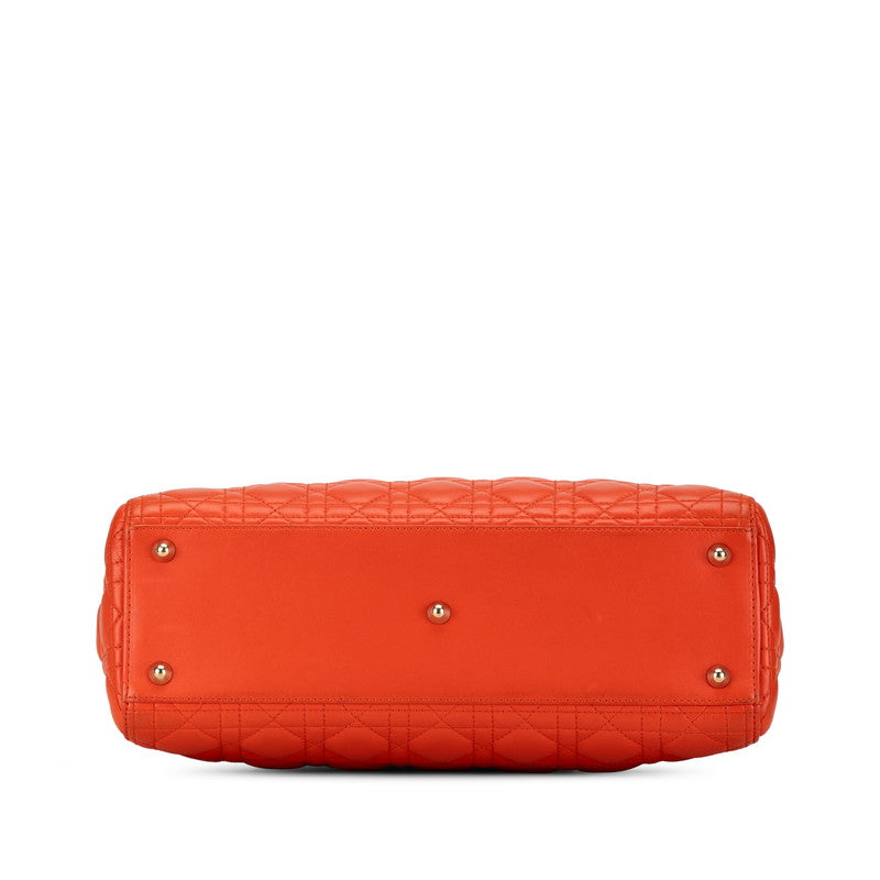 Dior Lady Dior Lambskin Handbag Orange